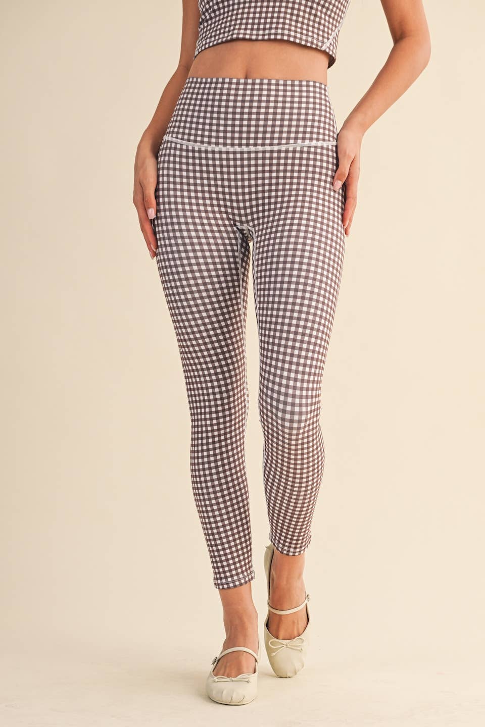Gingham High-Rise Leggings
