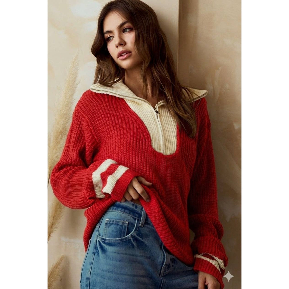 Game Day Half Zip Sweater
