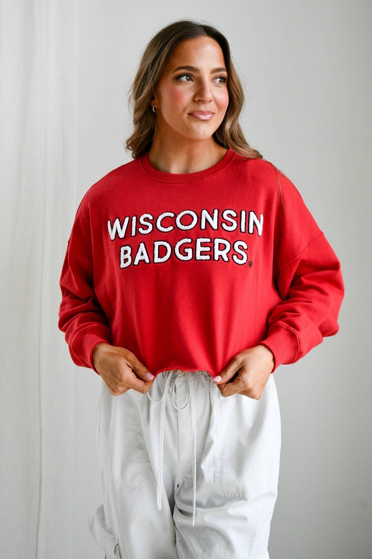 Wisconsin Chenille Cropped Crew