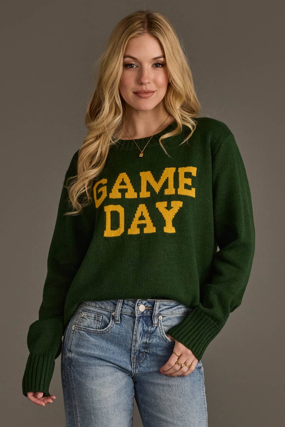 Green & Gold Game Day Sweater