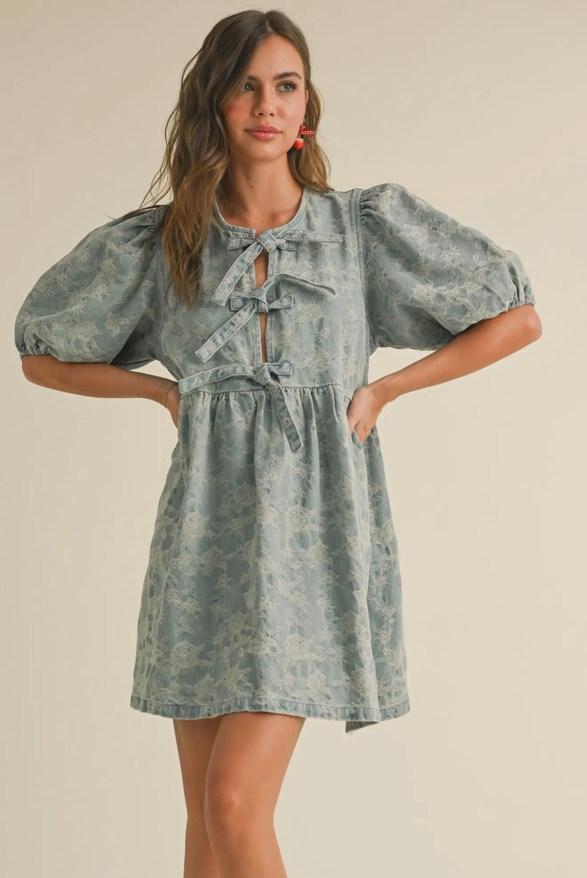 Tate Jacquard Denim Dress