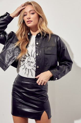 Elle & Co. Black Faux Leather Jacket