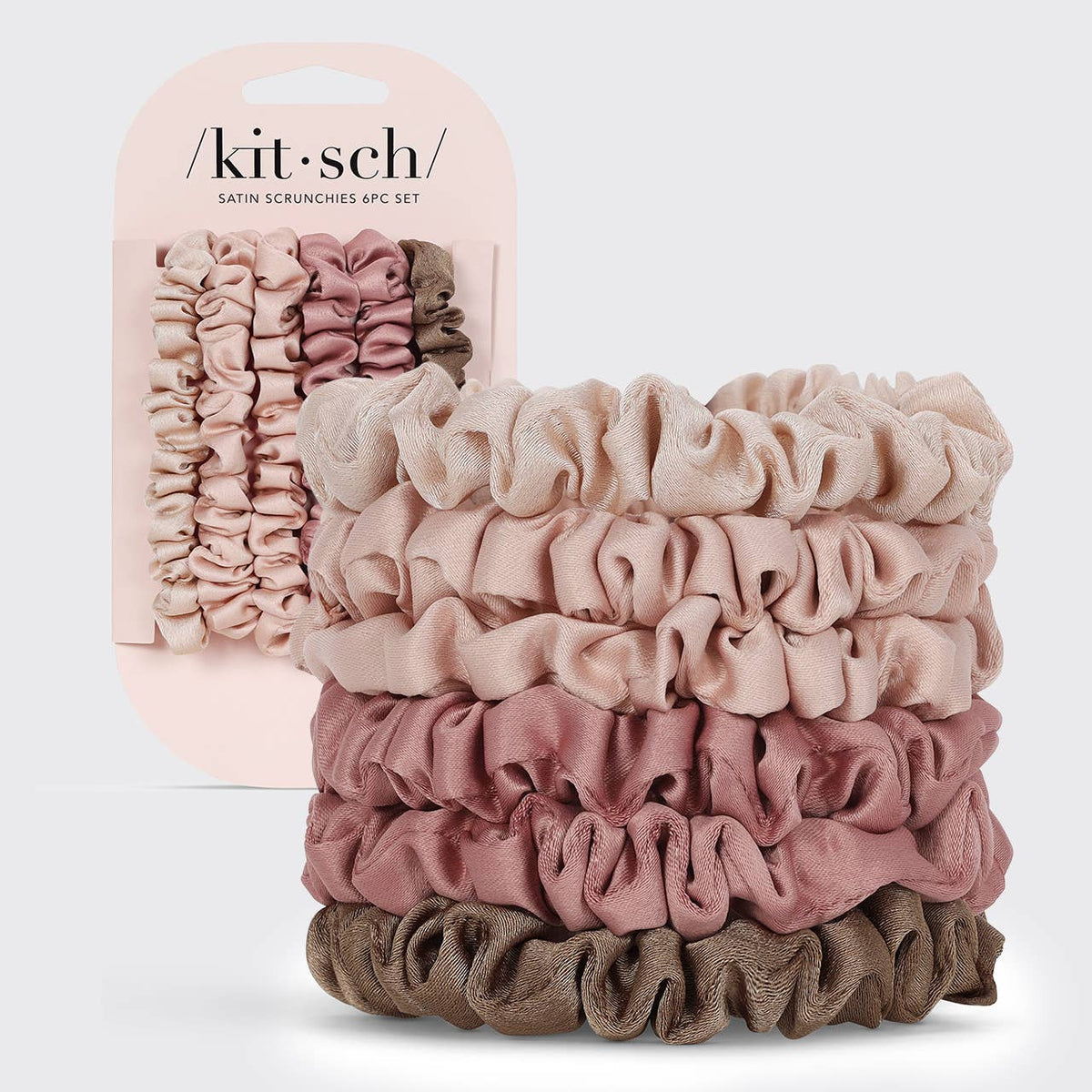 Satin Scrunchies 6pc - Terracotta