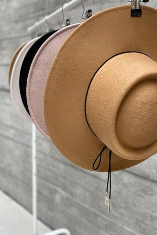 Elle & Co. Brown Hat with Black Tie Detail