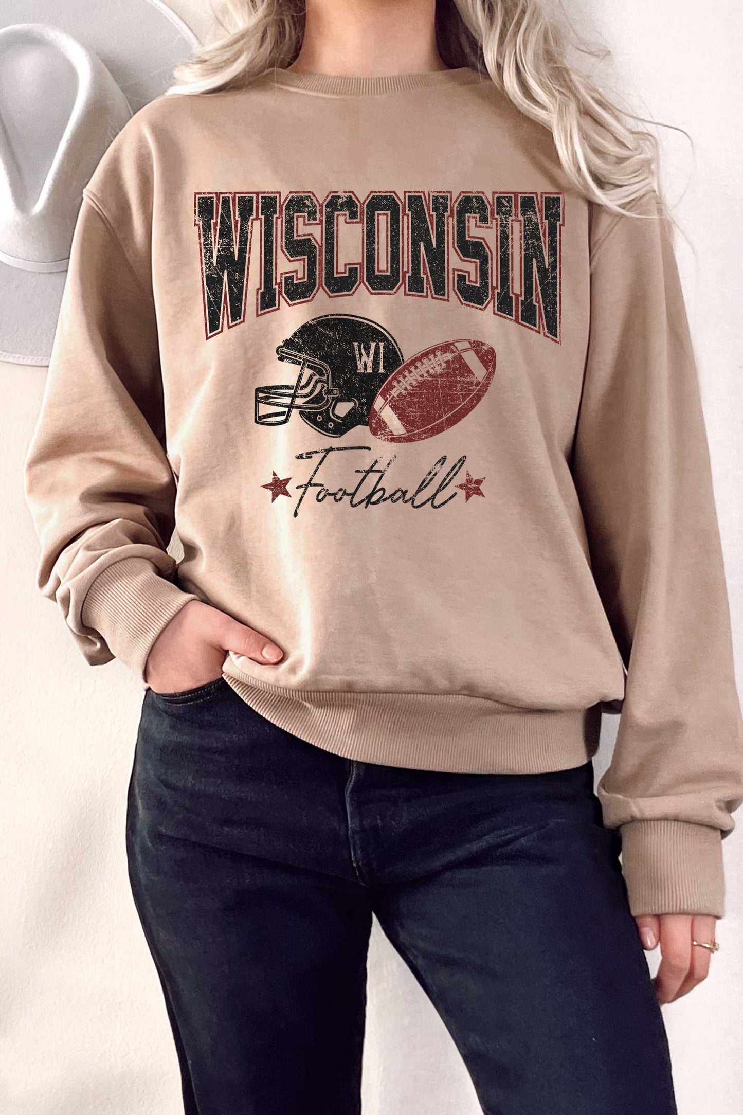 Wisconsin Football Crew - Tan